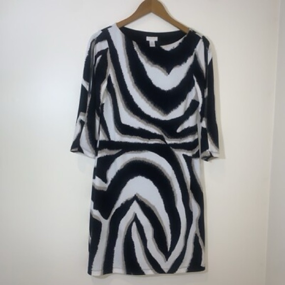 Chico's Monochrome Patterned Dress - Picture 1 of 9